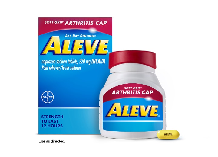 Aleve naproxen sodium gelcaps soft grip arthritis cap aleve 