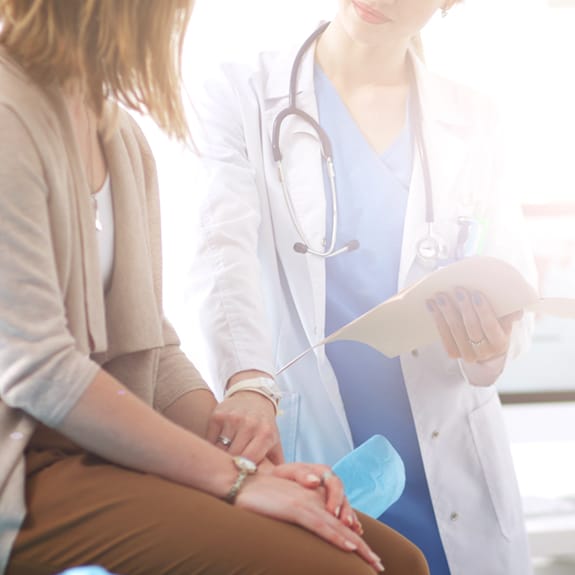 Person discussing with their doctor