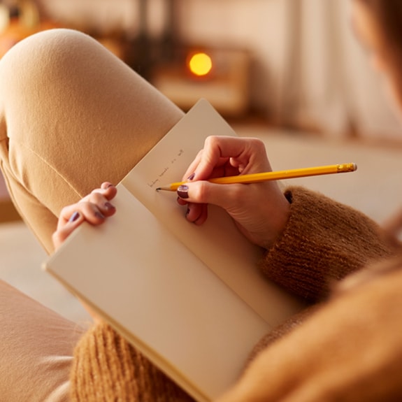 Person journaling